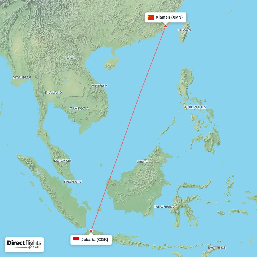 XMN - CGK route map