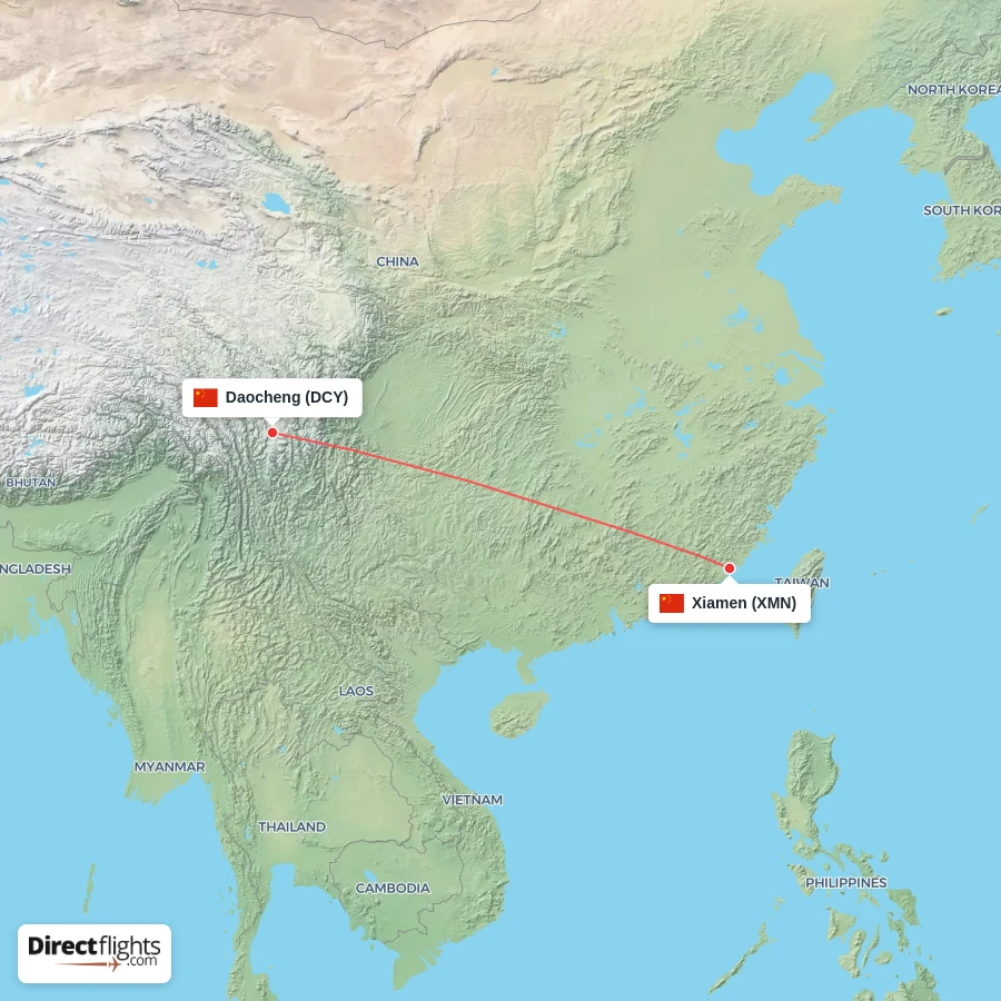 XMN - DCY route map