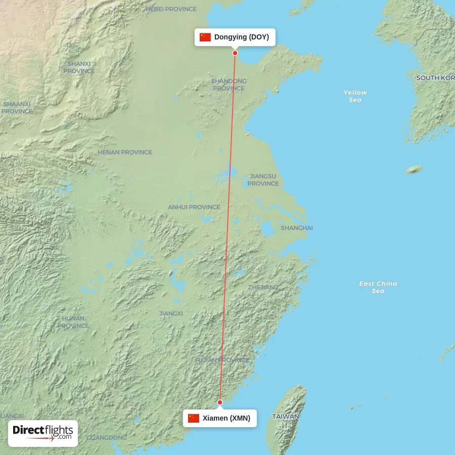 XMN - DOY route map