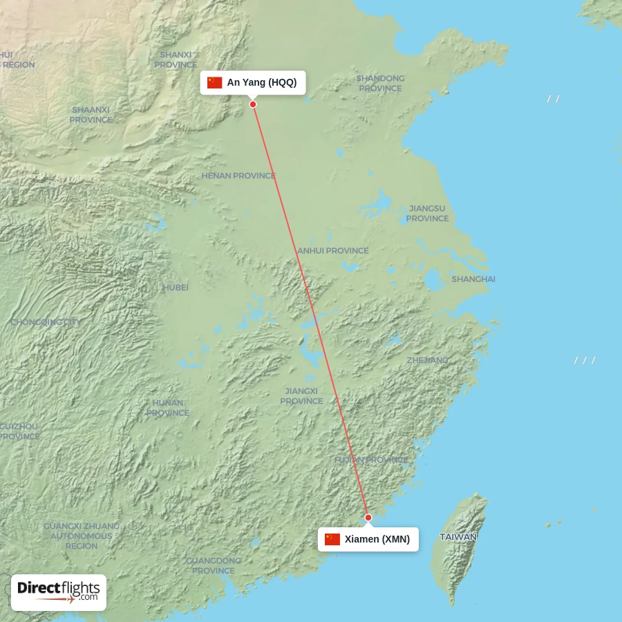 XMN - HQQ route map