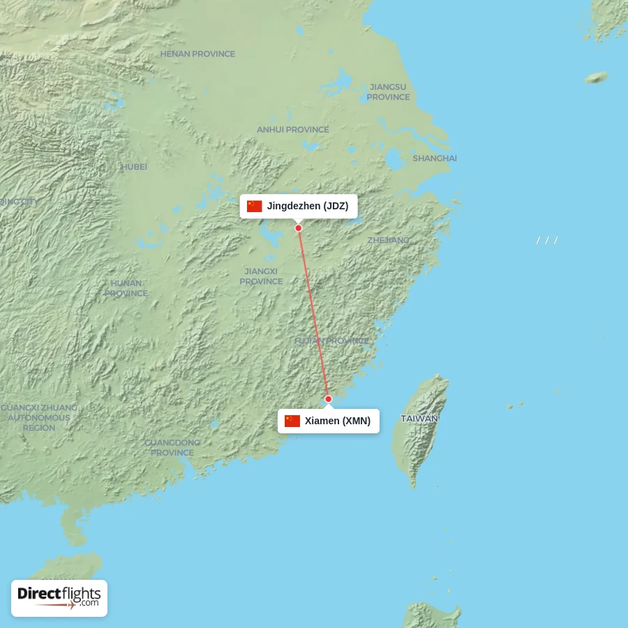 XMN - JDZ route map