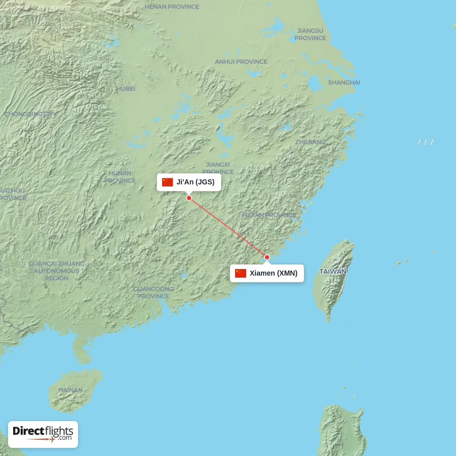 XMN - JGS route map
