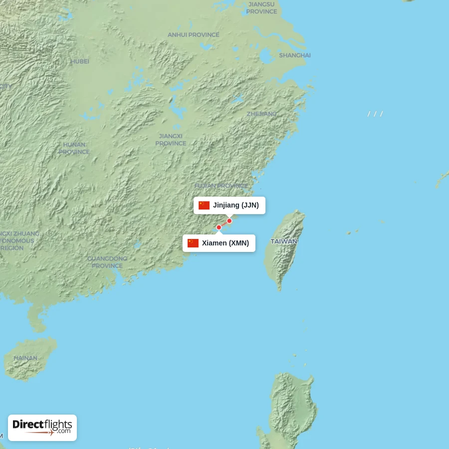 XMN - JJN route map
