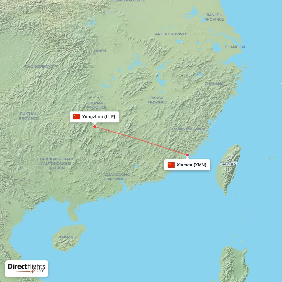 XMN - LLF route map