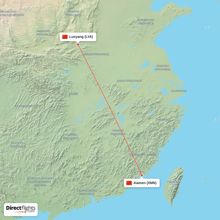 XMN - LYA route map