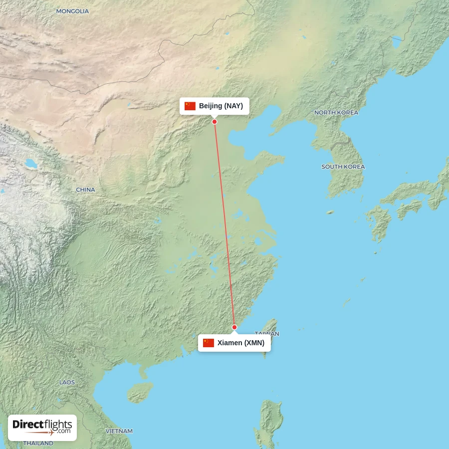 XMN - NAY route map