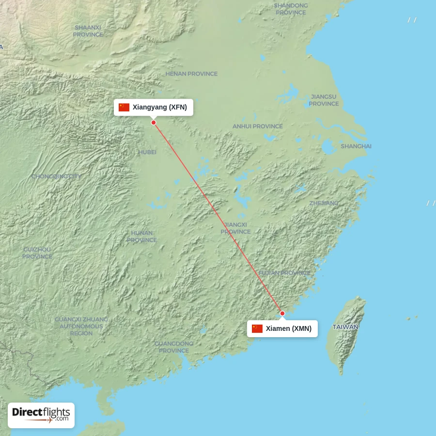 XMN - XFN route map
