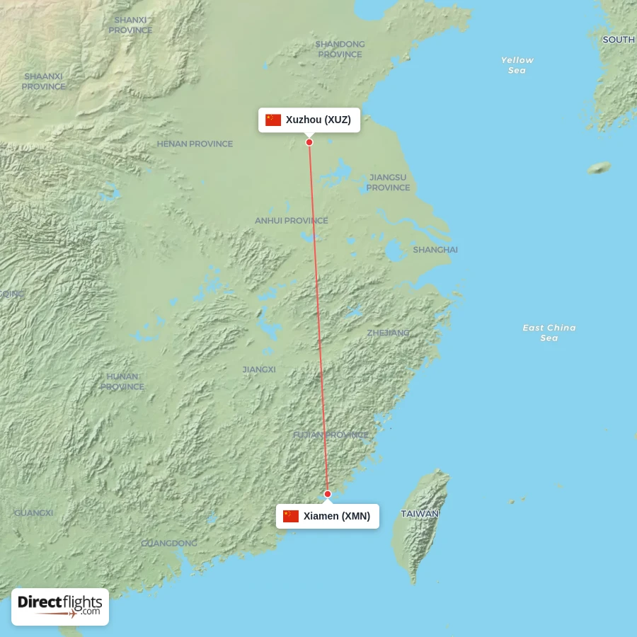 XMN - XUZ route map