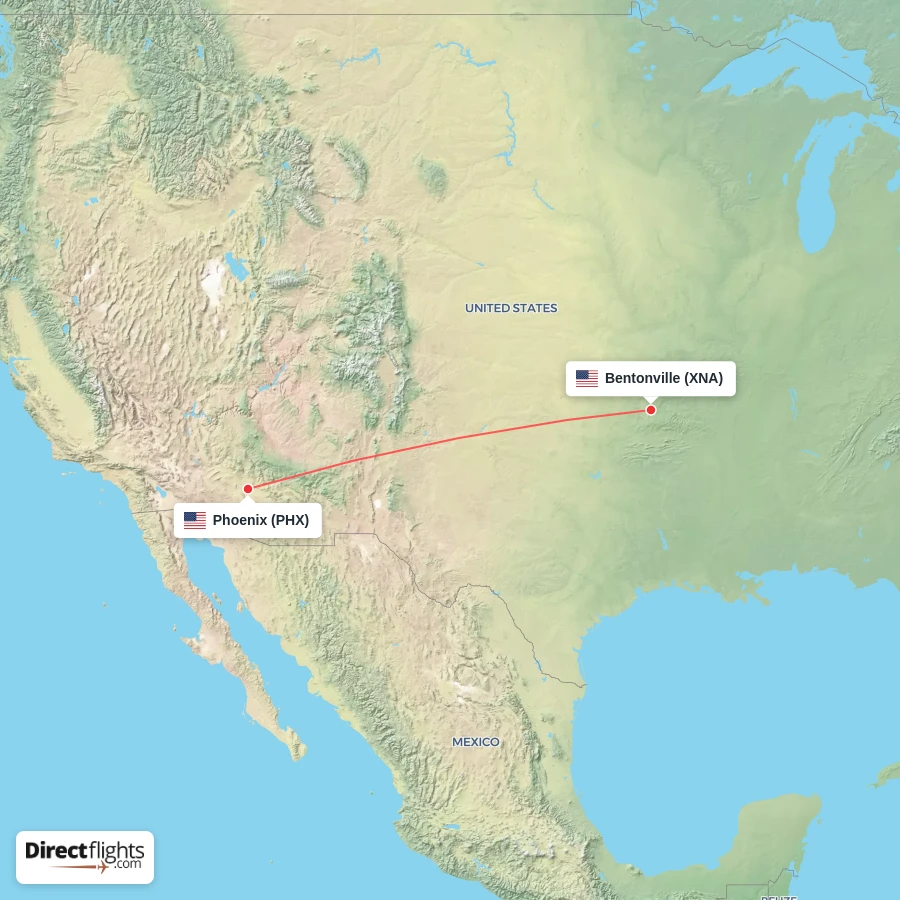 XNA - PHX route map