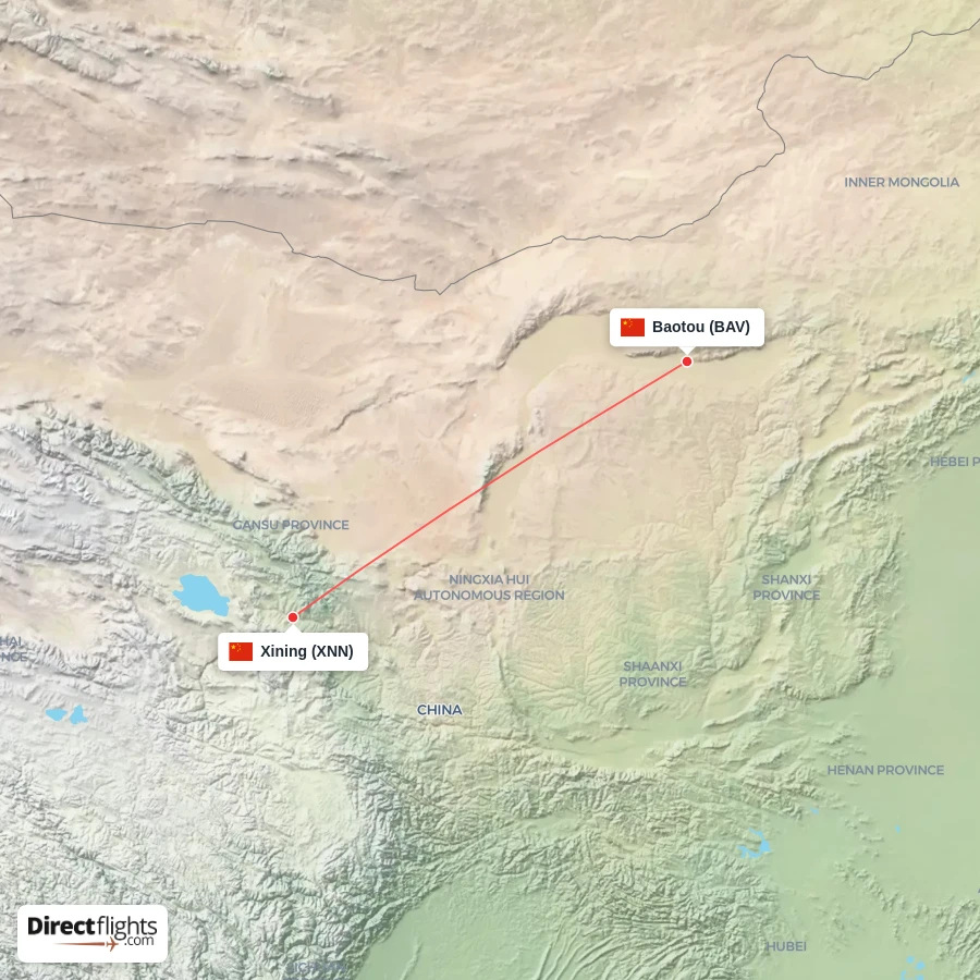 XNN - BAV route map