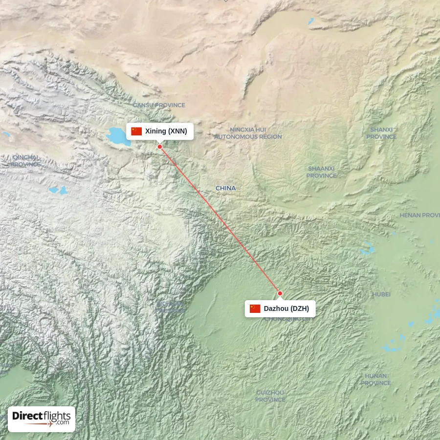XNN - DZH route map