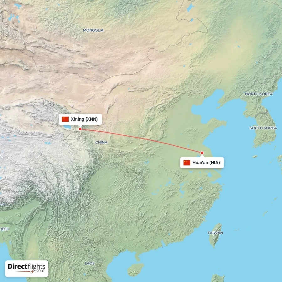 XNN - HIA route map