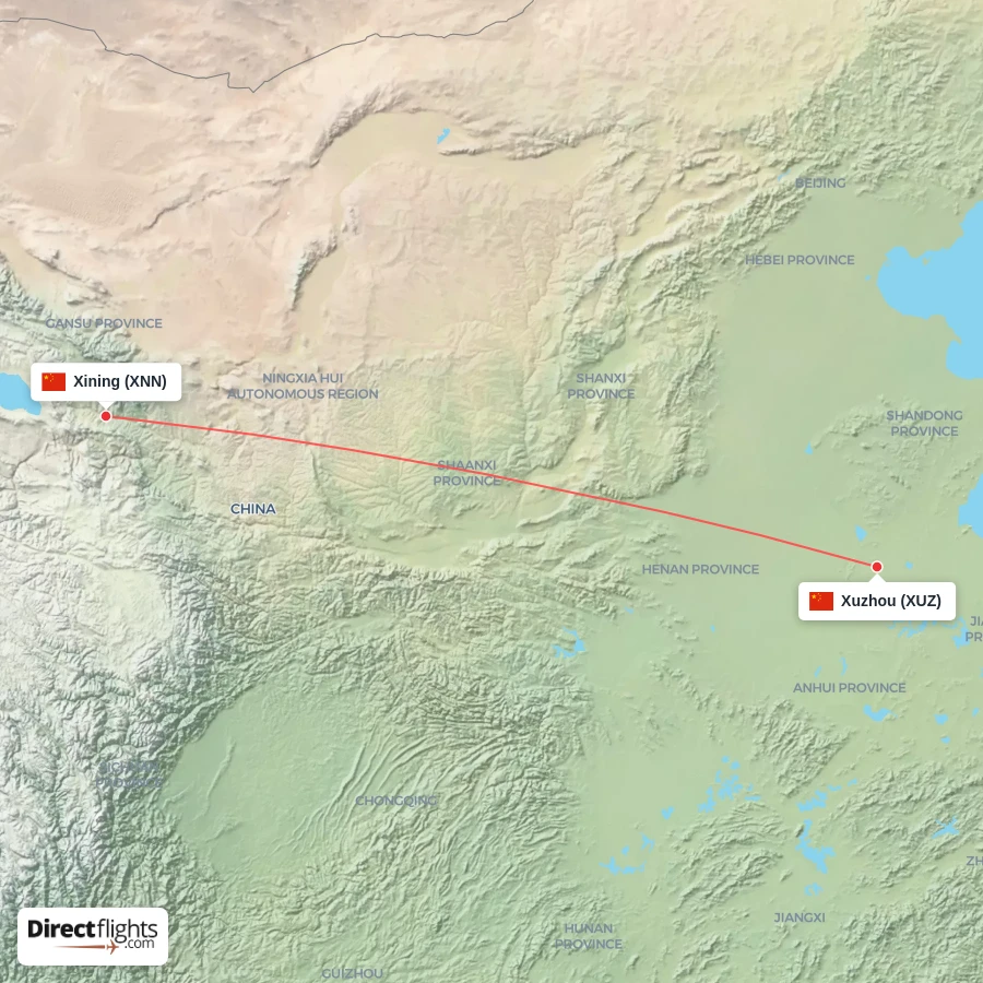 XNN - XUZ route map