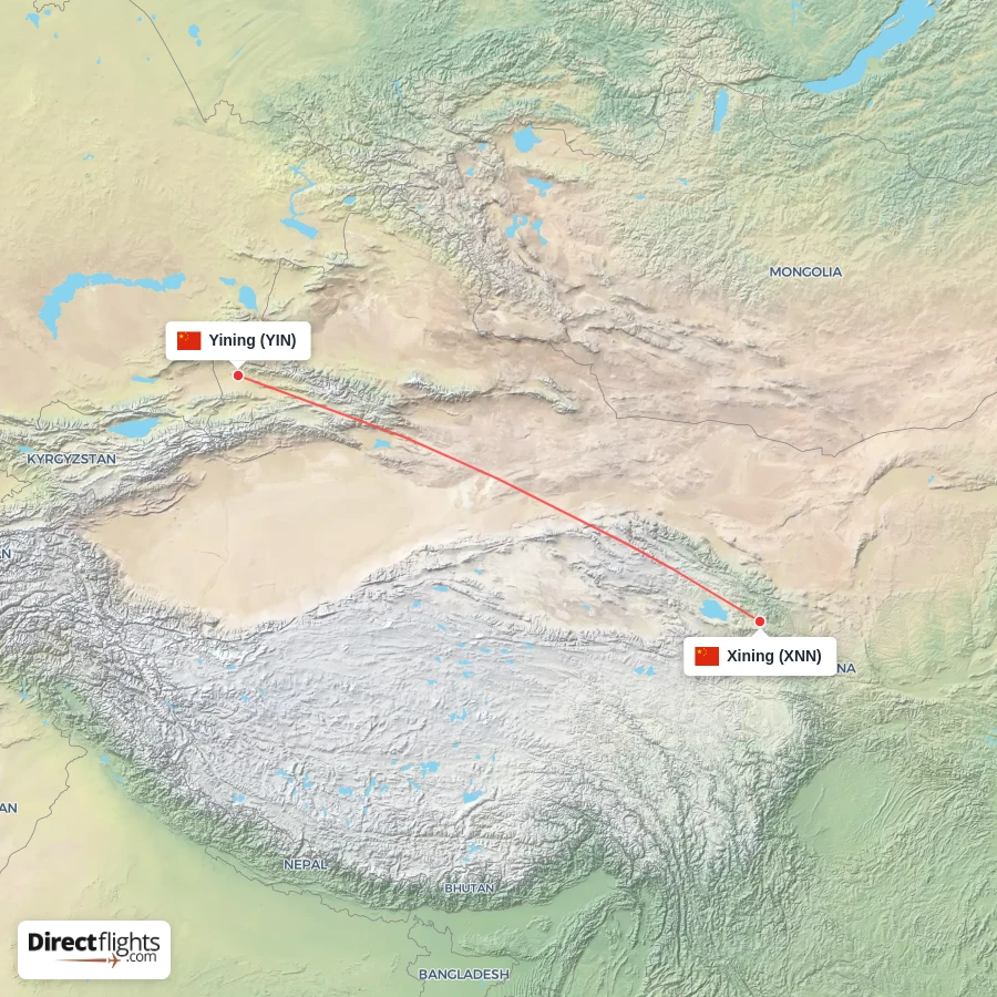 XNN - YIN route map