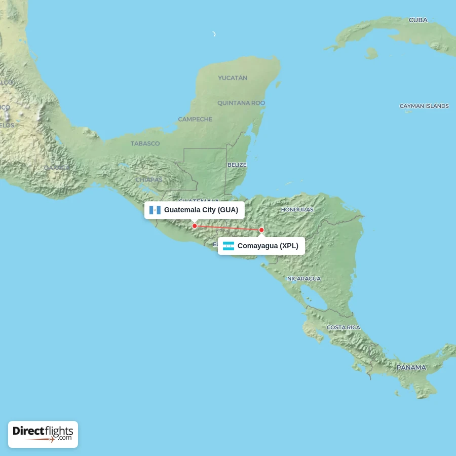 XPL - GUA route map