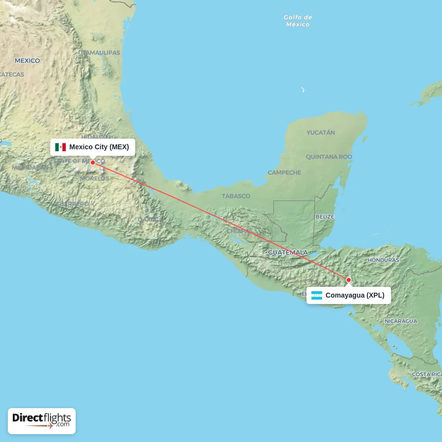 XPL - MEX route map