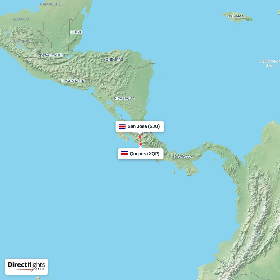 XQP - SJO route map