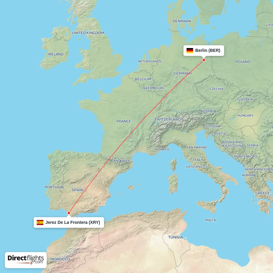 XRY - BER route map