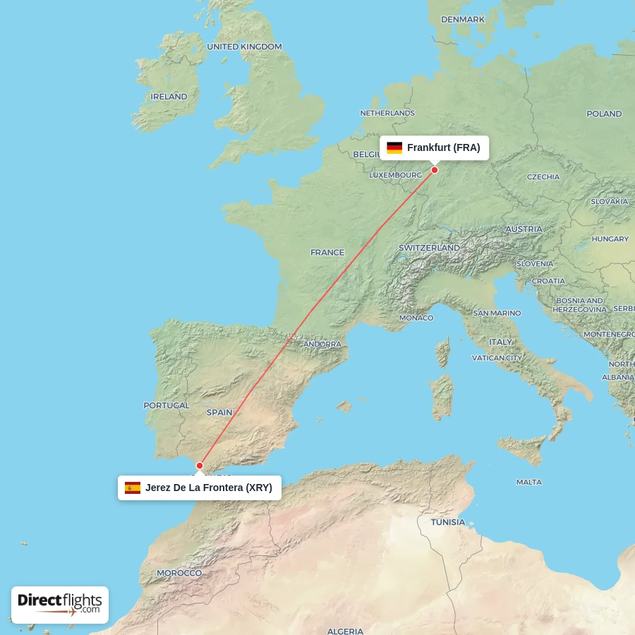 XRY - FRA route map