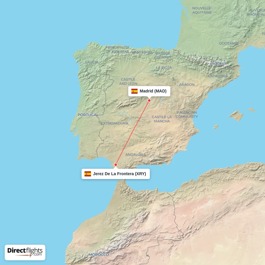 XRY - MAD route map