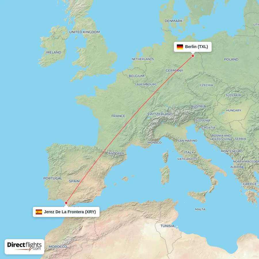 XRY - TXL route map