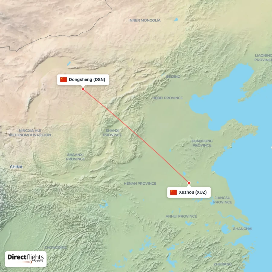 XUZ - DSN route map