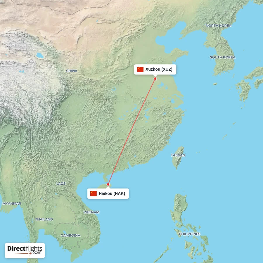 XUZ - HAK route map