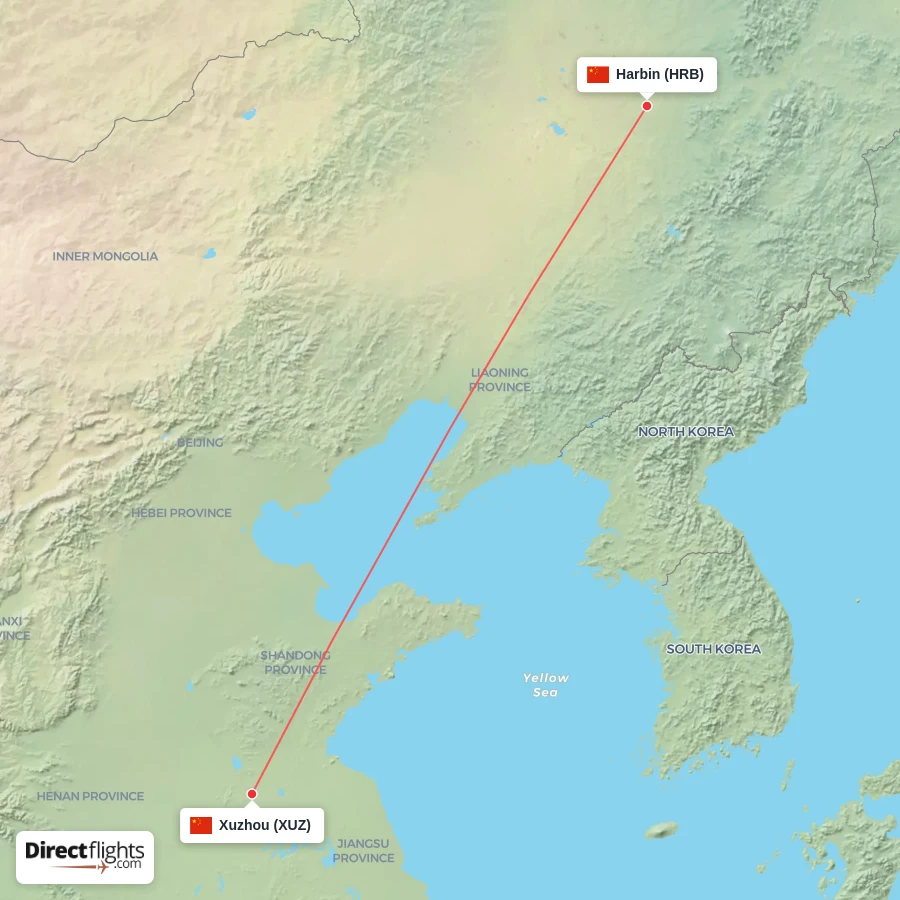 XUZ - HRB route map