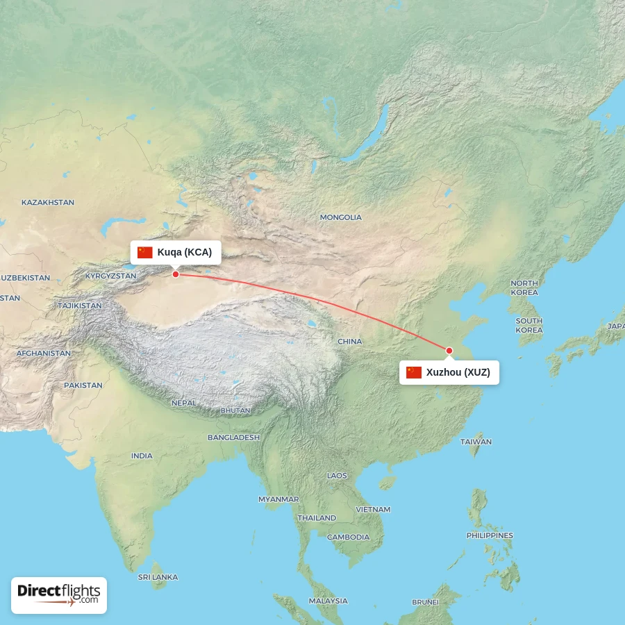 XUZ - KCA route map