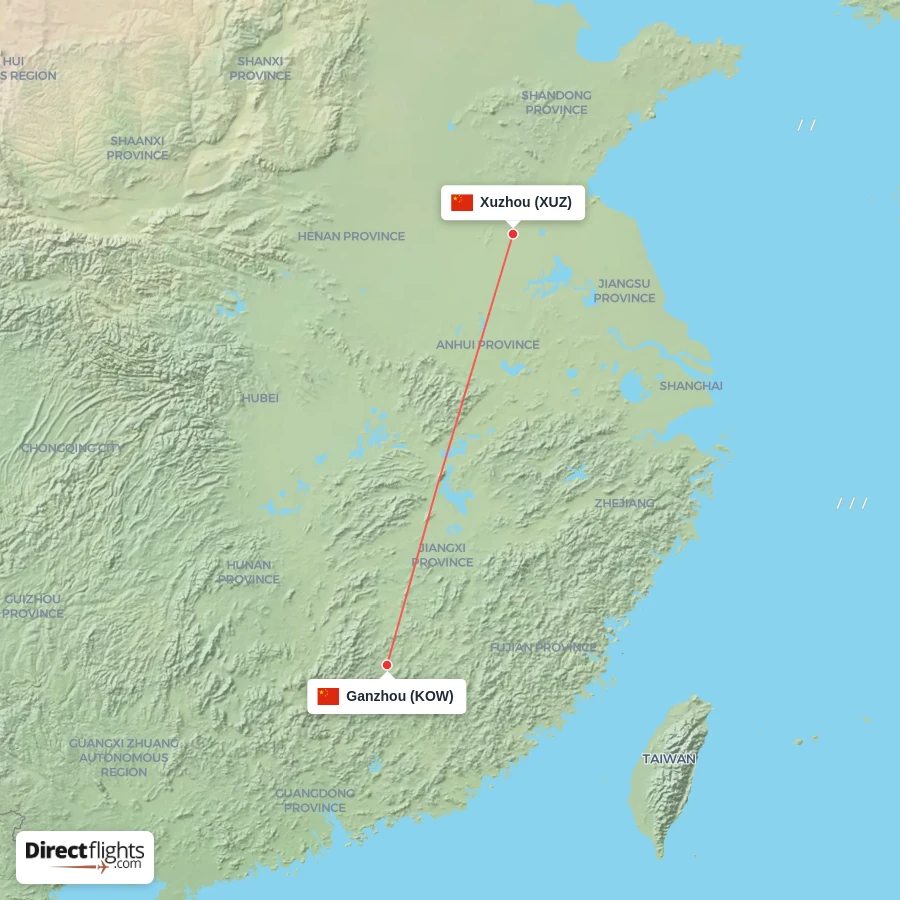 XUZ - KOW route map