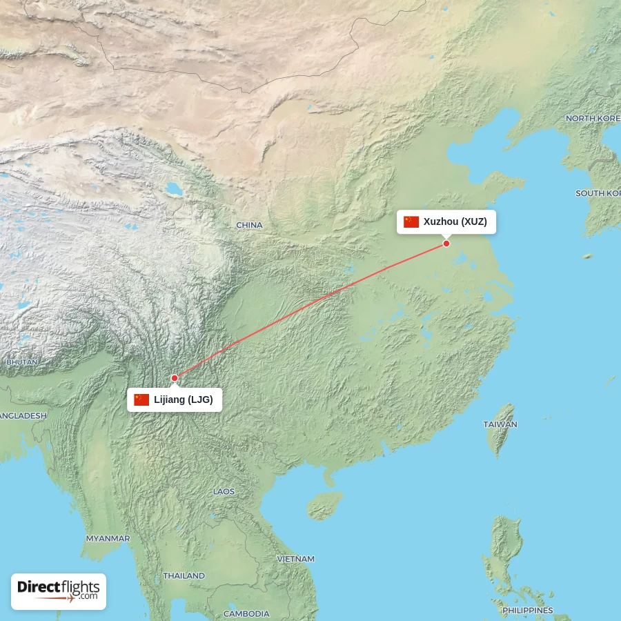 XUZ - LJG route map
