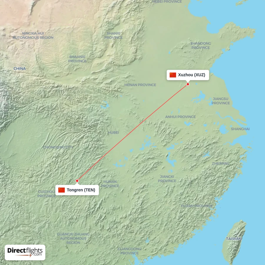 XUZ - TEN route map