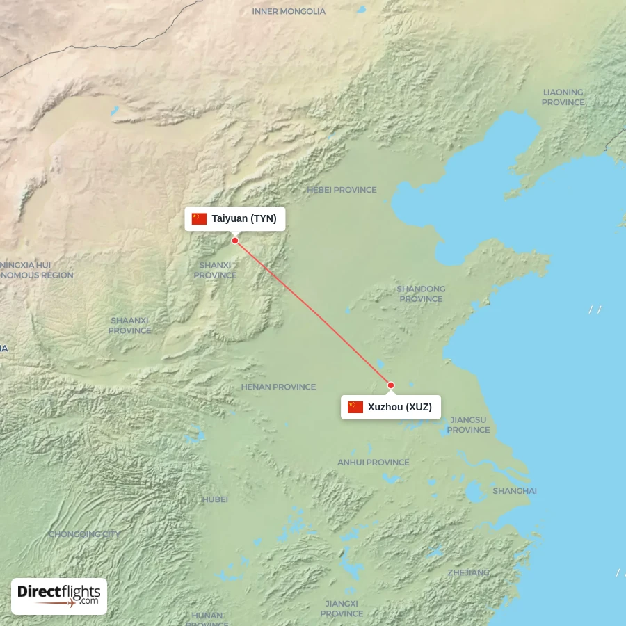 XUZ - TYN route map