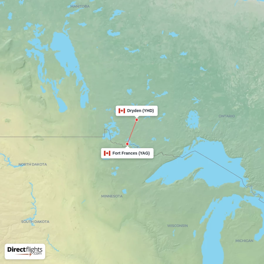 YAG - YHD route map