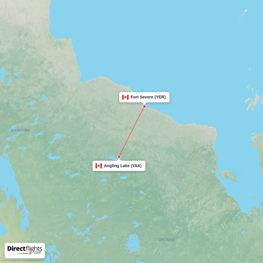 YAX - YER route map