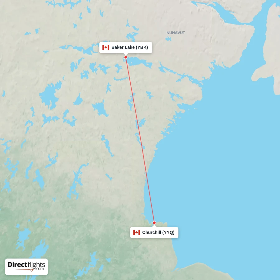 YBK - YYQ route map