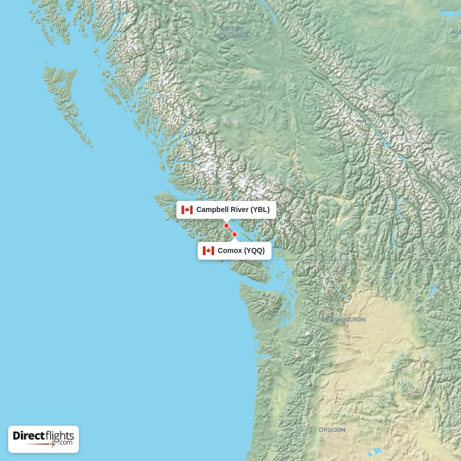 YBL - YQQ route map