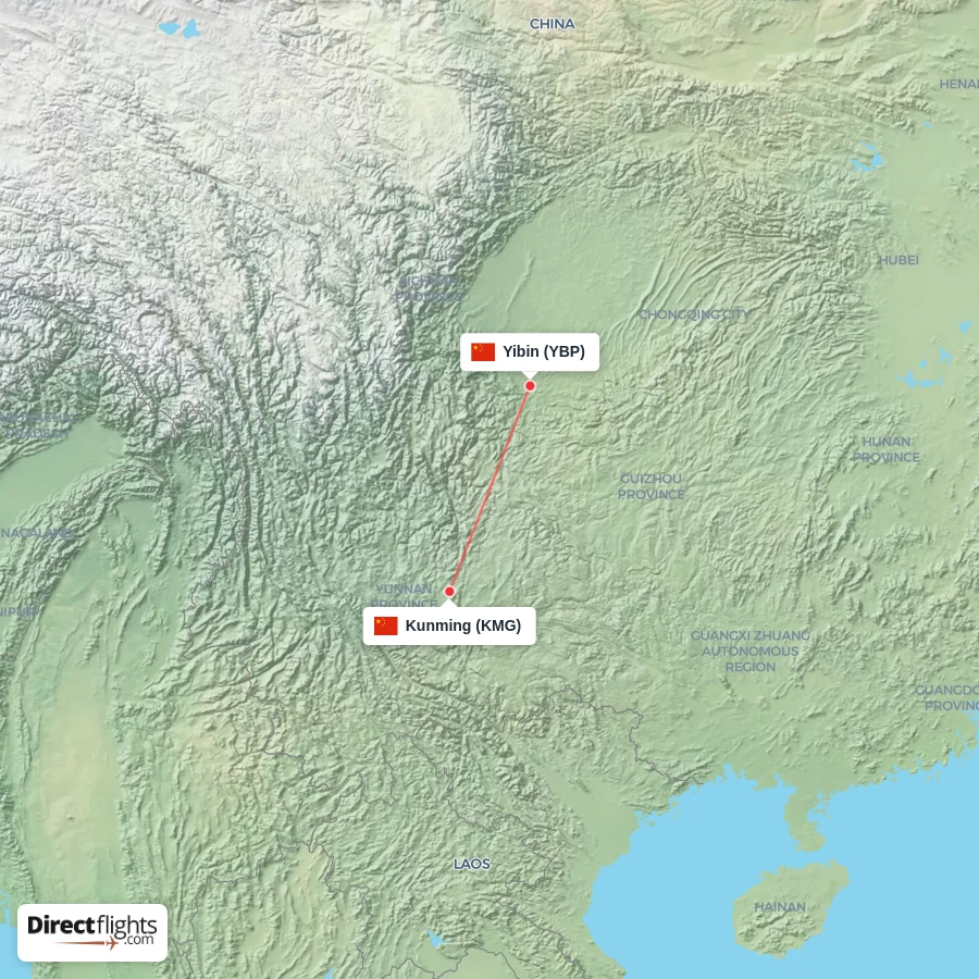 YBP - KMG route map