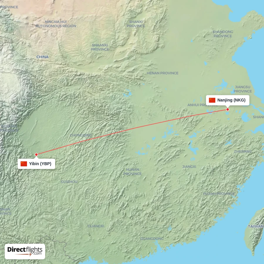 YBP - NKG route map