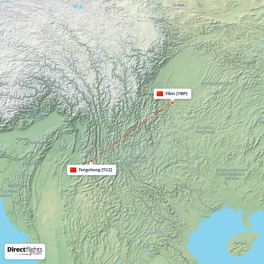 YBP - TCZ route map