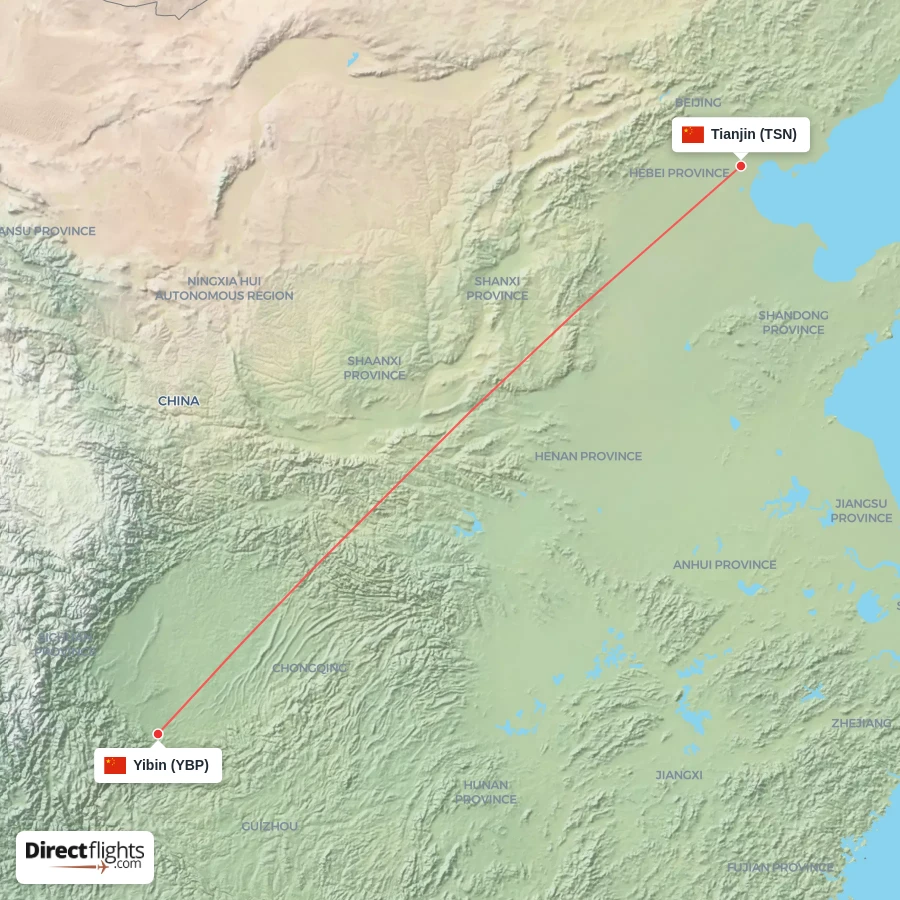 YBP - TSN route map