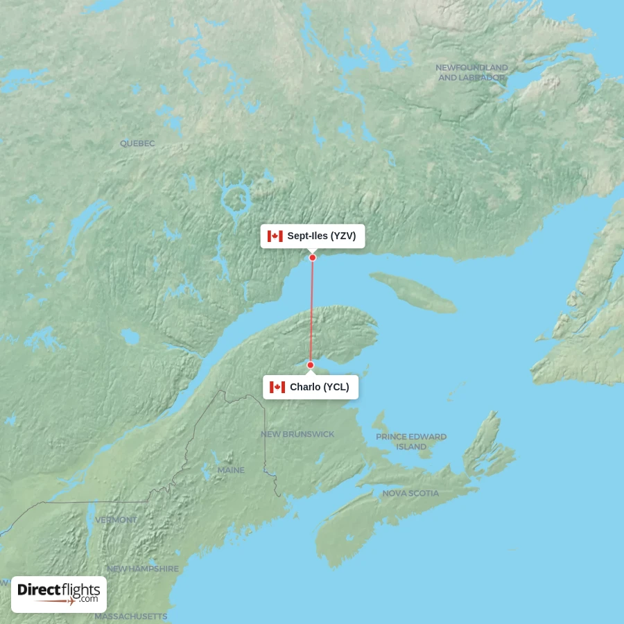 YCL - YZV route map