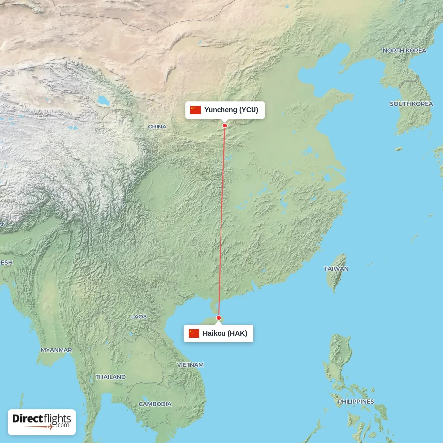 YCU - HAK route map