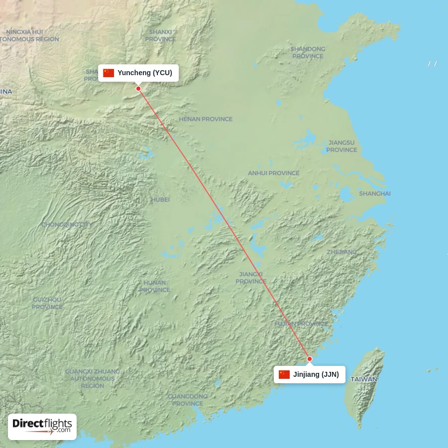 YCU - JJN route map