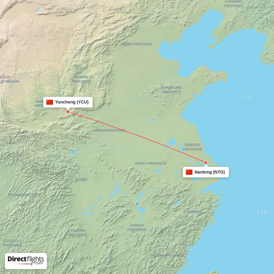 YCU - NTG route map