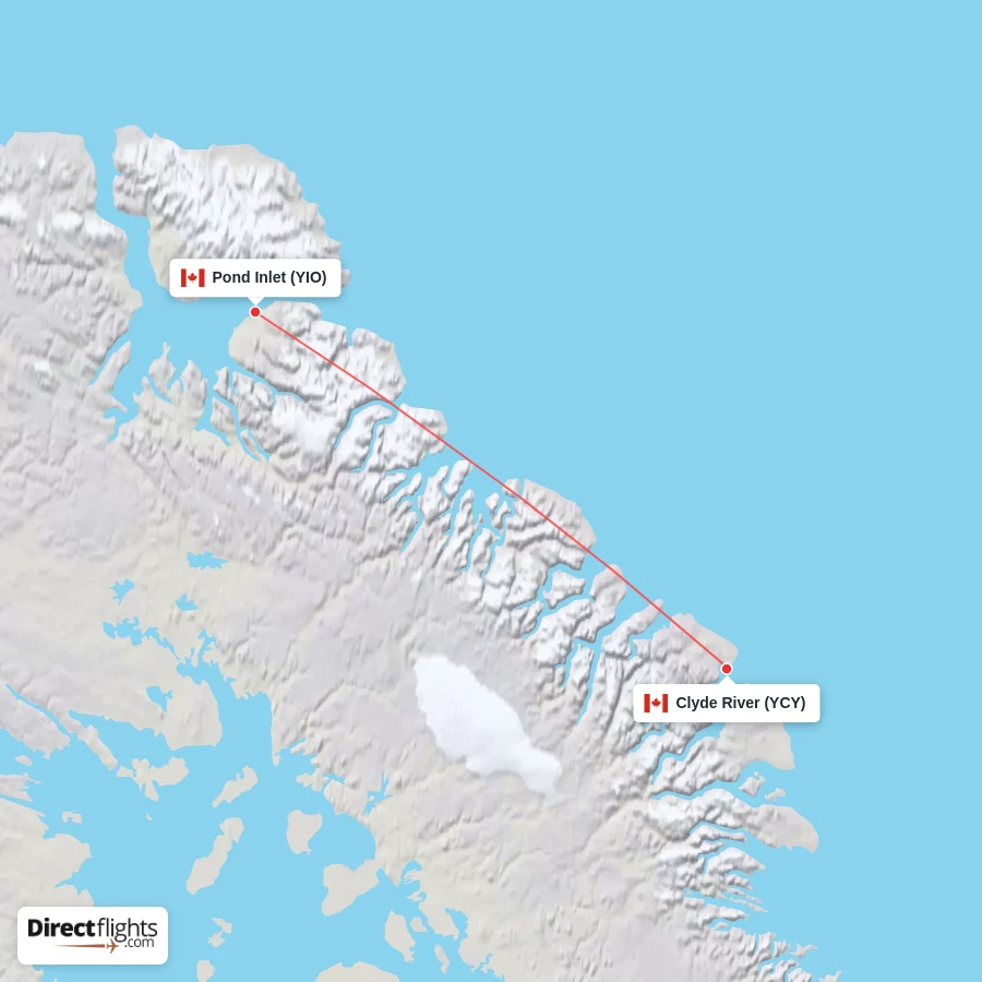 YCY - YIO route map