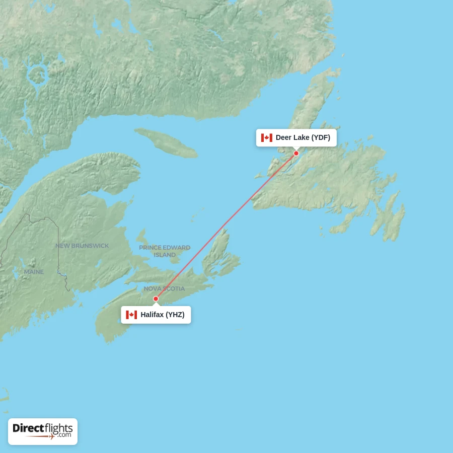 YDF - YHZ route map
