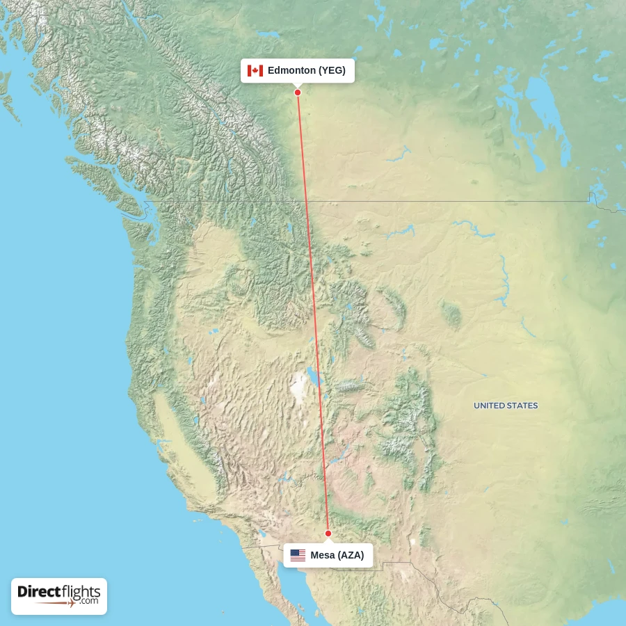 YEG - AZA route map