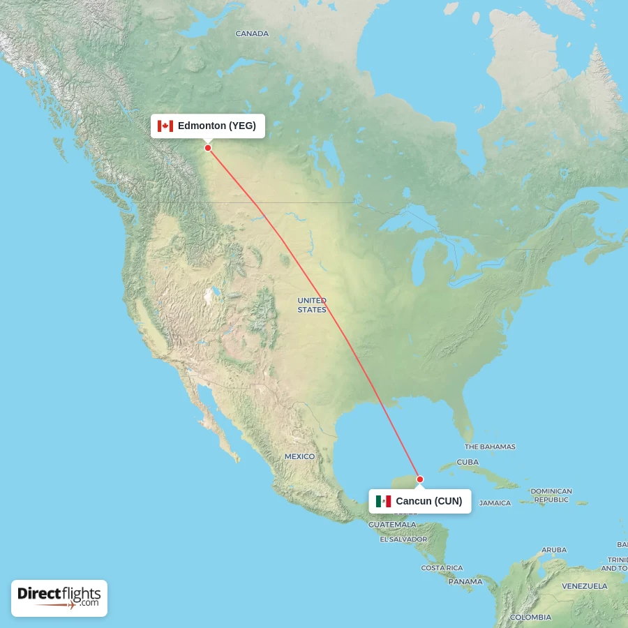 YEG - CUN route map