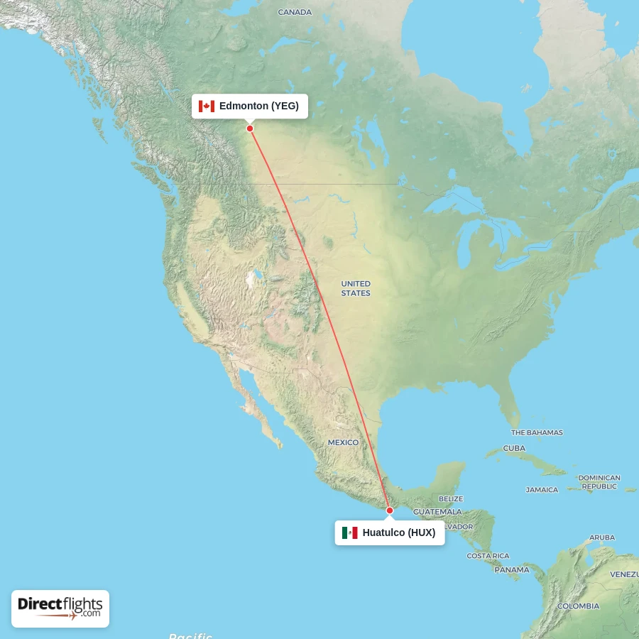 YEG - HUX route map